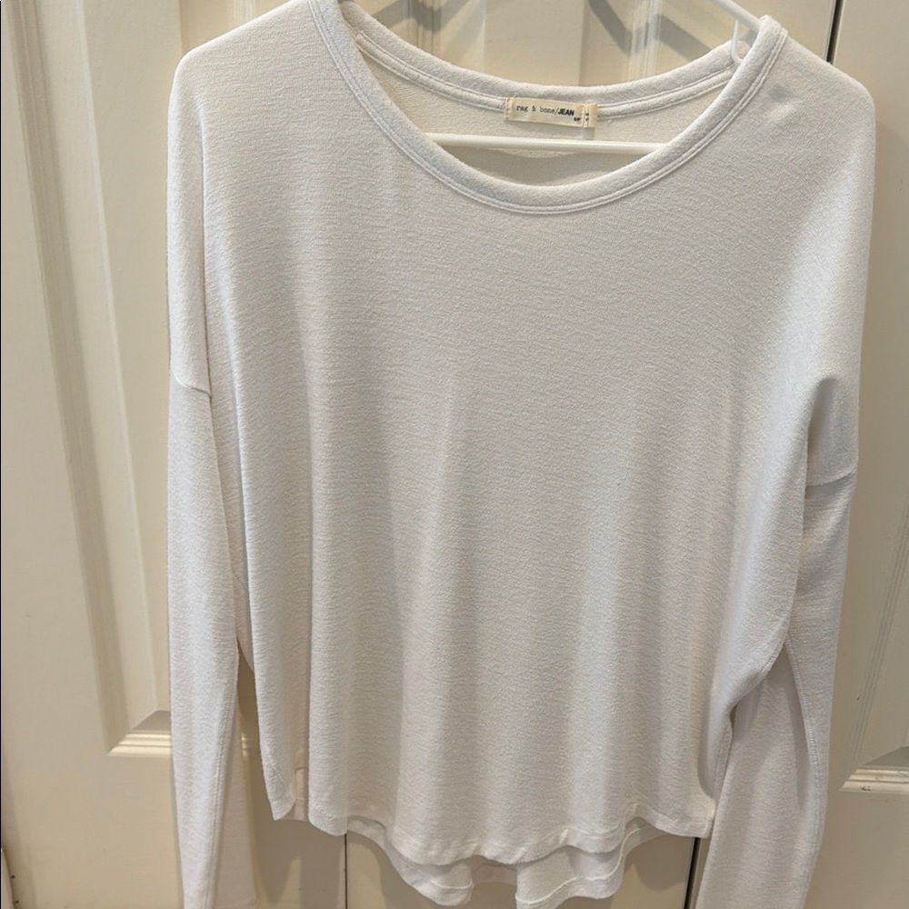 rag & bone Women's White Long Sleeve Tee